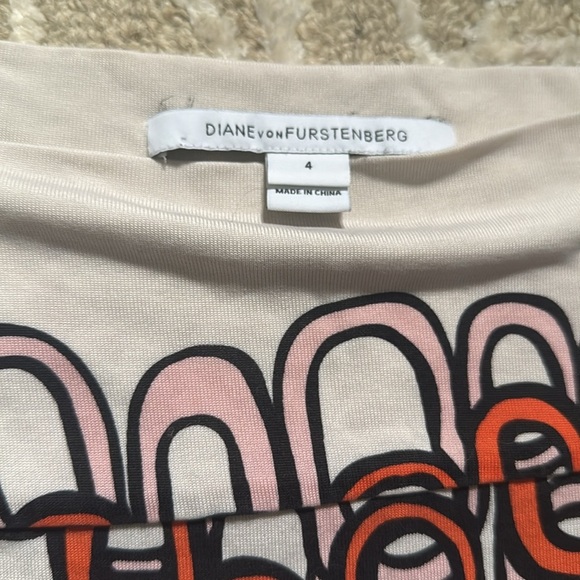 Diane Von furstenberg Ruri silk jersey boat neck chain print dress size 4 - Picture 2 of 5